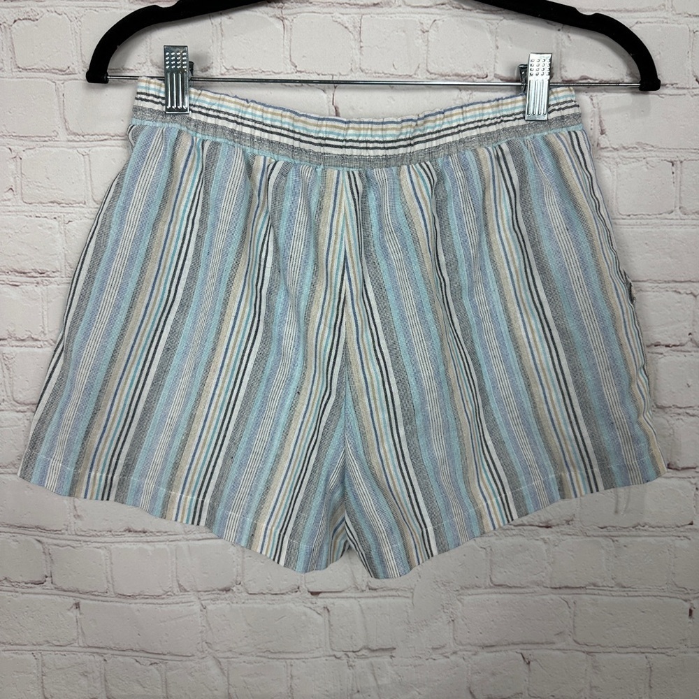 Drew Striped Pull On Elastic Waist Woven Shorts Pockets Beachy Vacay Casual Sz M - Picture 4 of 6